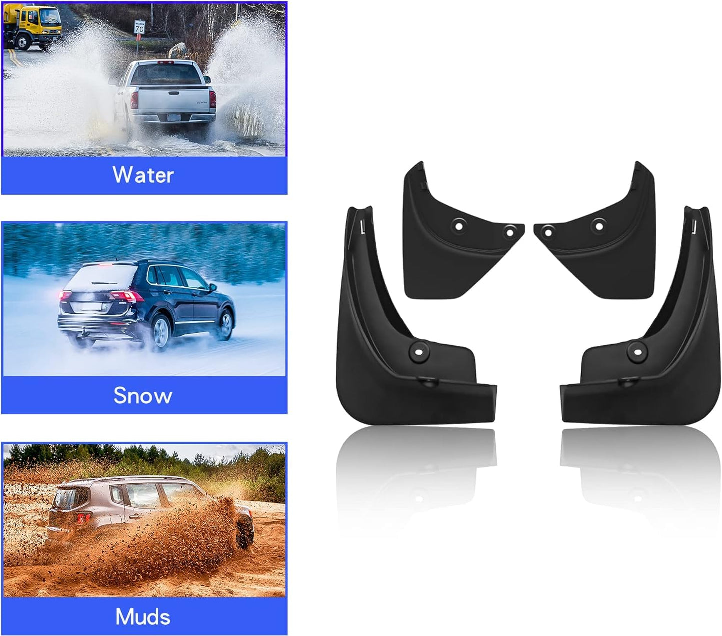 TOPABYTE Mud Flaps Splash Guards 4PCs for Model 3 2017-2023 & Highland 2024-2025