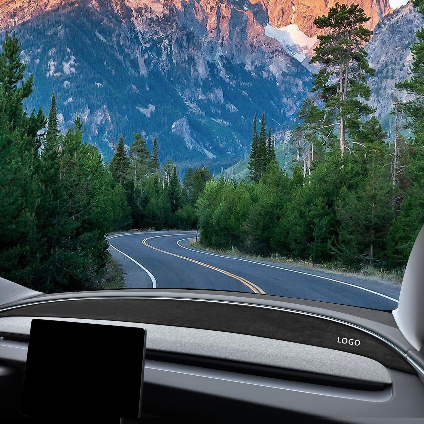 Topaoctet Dashboard Mat pour le modèle 3 Highland Premium Flannel / Suede Sun Protection