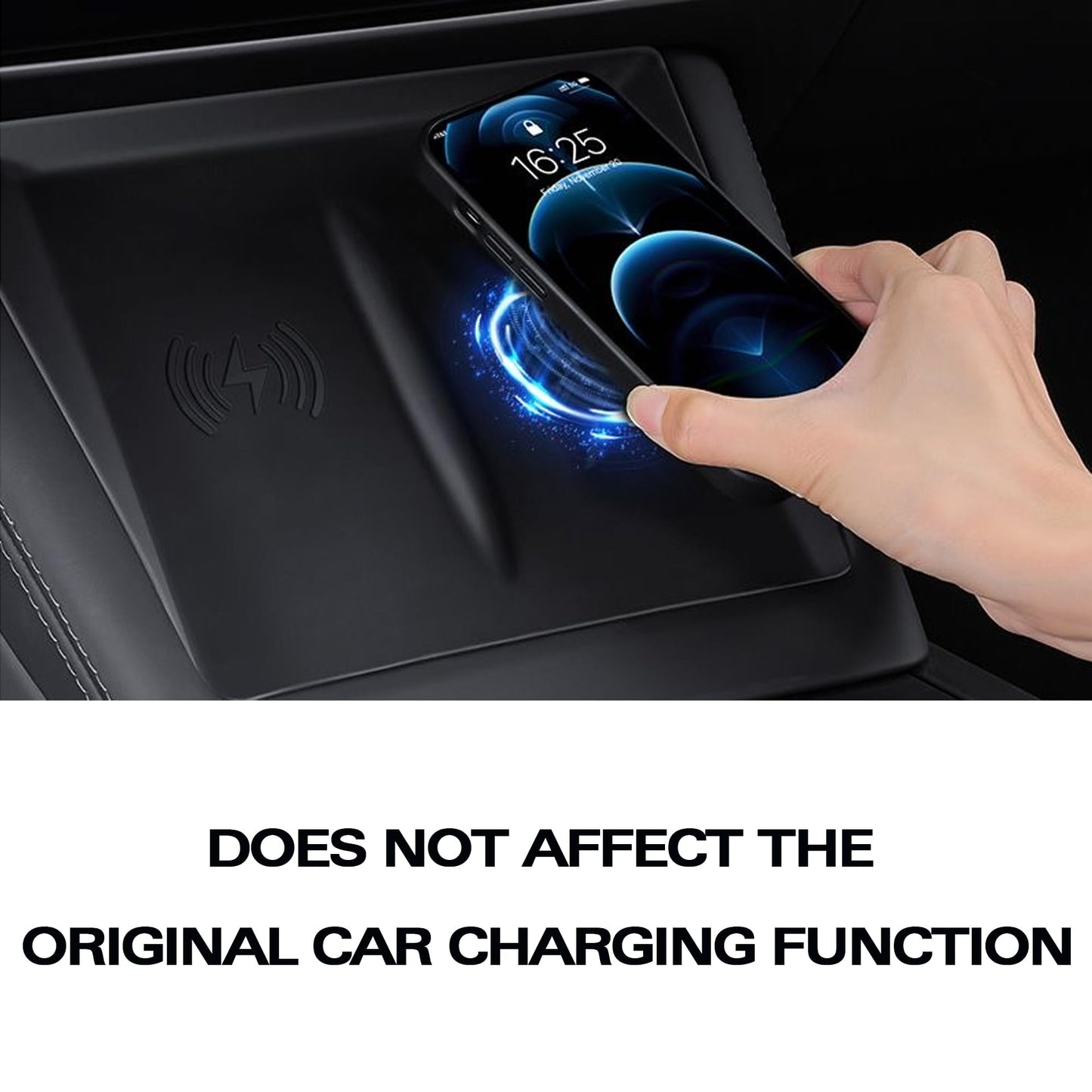 TOPABYTE Center Console Wireless Charging Mat for 2025 Model Y Juniper & 2024+ Model 3 Highland