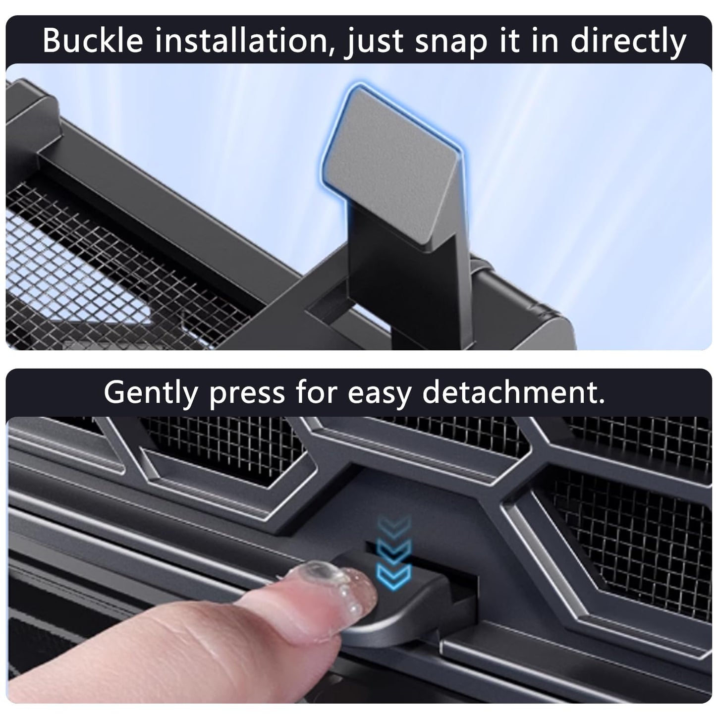 TOPABYTE Front Grill Mesh Bumper Grid Inserts for Model 3 Integrated / Segmented