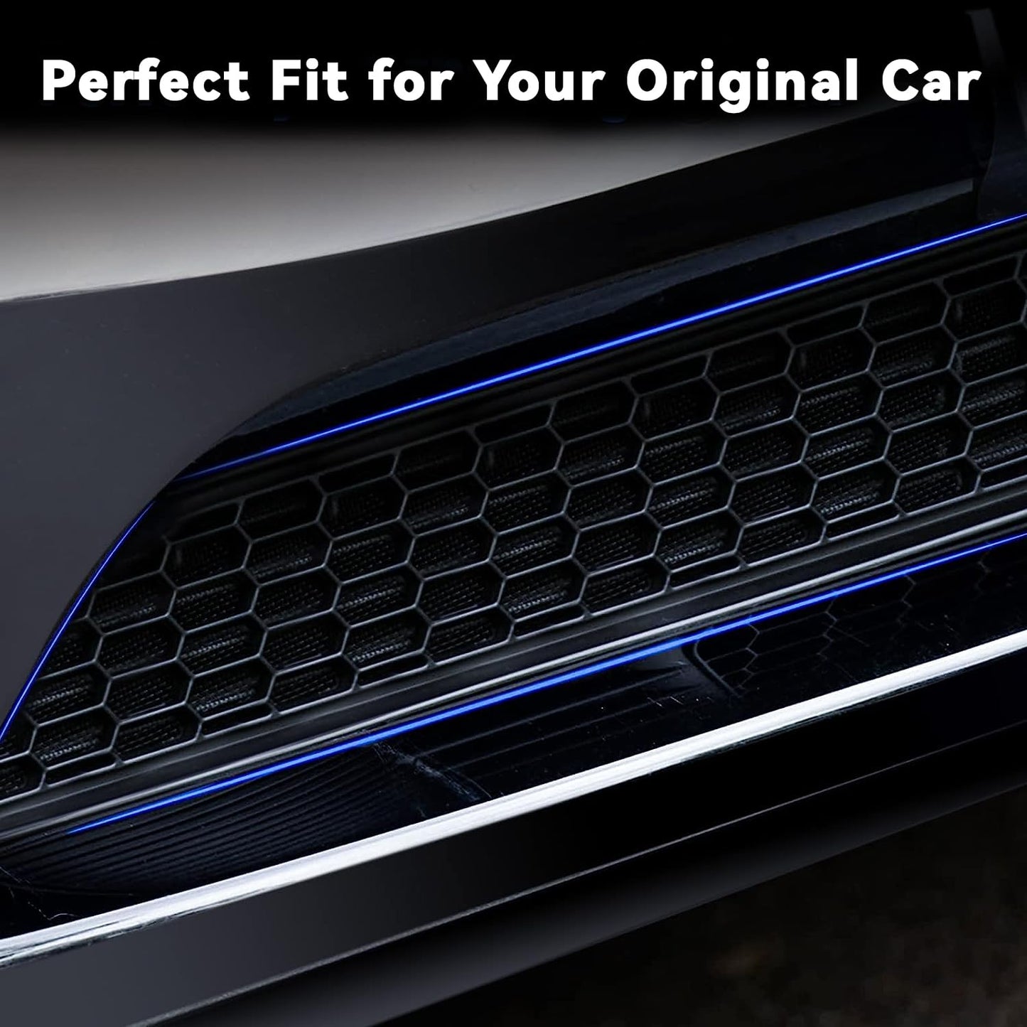 TOPABYTE Front Grill Mesh Bumper Grid Inserts for Model 3 Integrated / Segmented