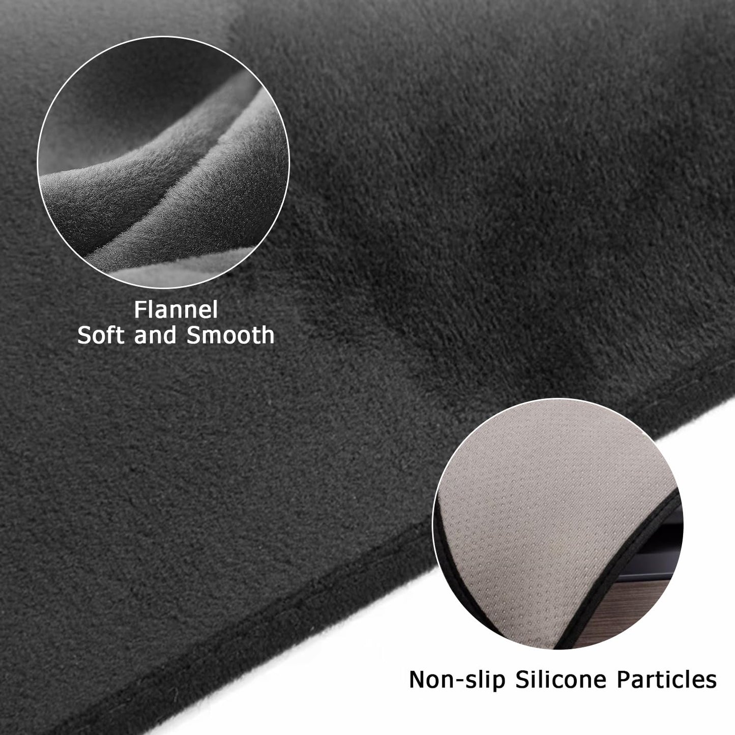 Couvercle du tableau de bord de Topaoctet pour le modèle 3 2017-2023 Modèle Y 2020-2024 Flanelle Premium Flanelle Décoration du tableau de bord Pad Dash