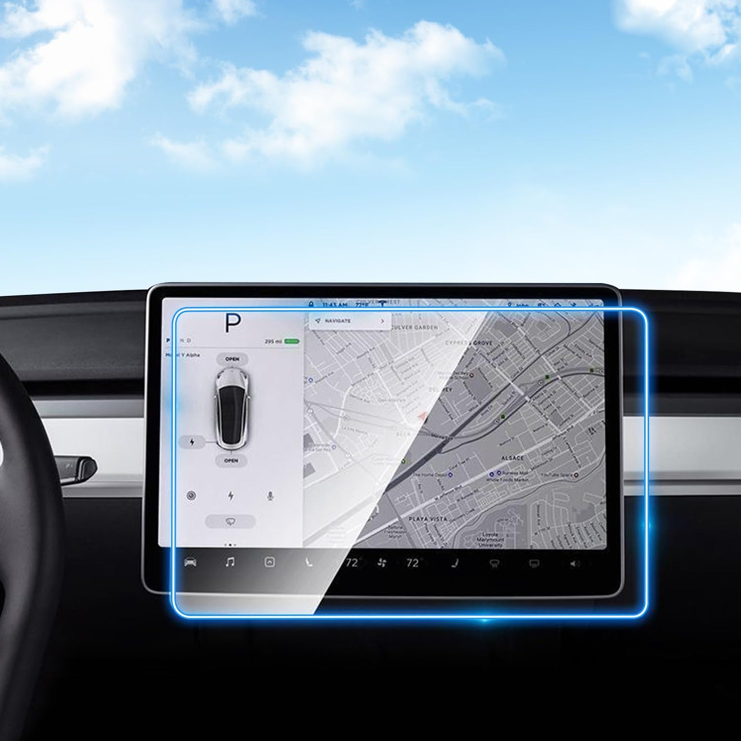 TOPABYTE Tempered Glass Screen Protector for Model 3 Y S X