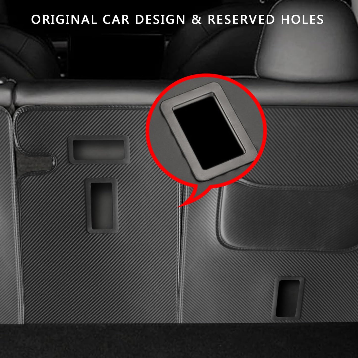 TOPABYTE Second Row Seats Back Protector Mats Leather 3PCs for Model Y 2020-2025 Juniper (5-Seats)