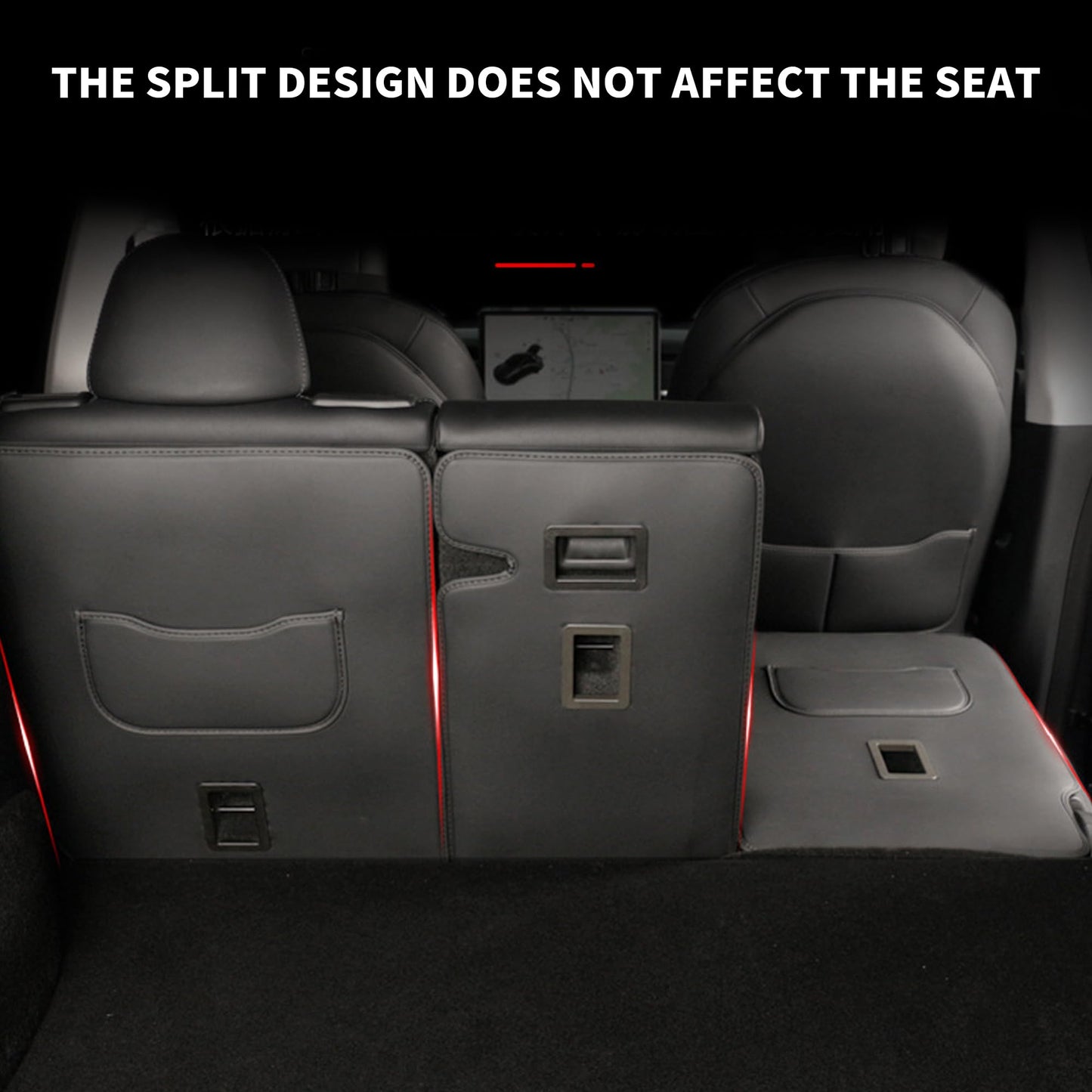 TOPABYTE Second Row Seats Back Protector Mats Leather 3PCs for Model Y 2020-2025 Juniper (5-Seats)