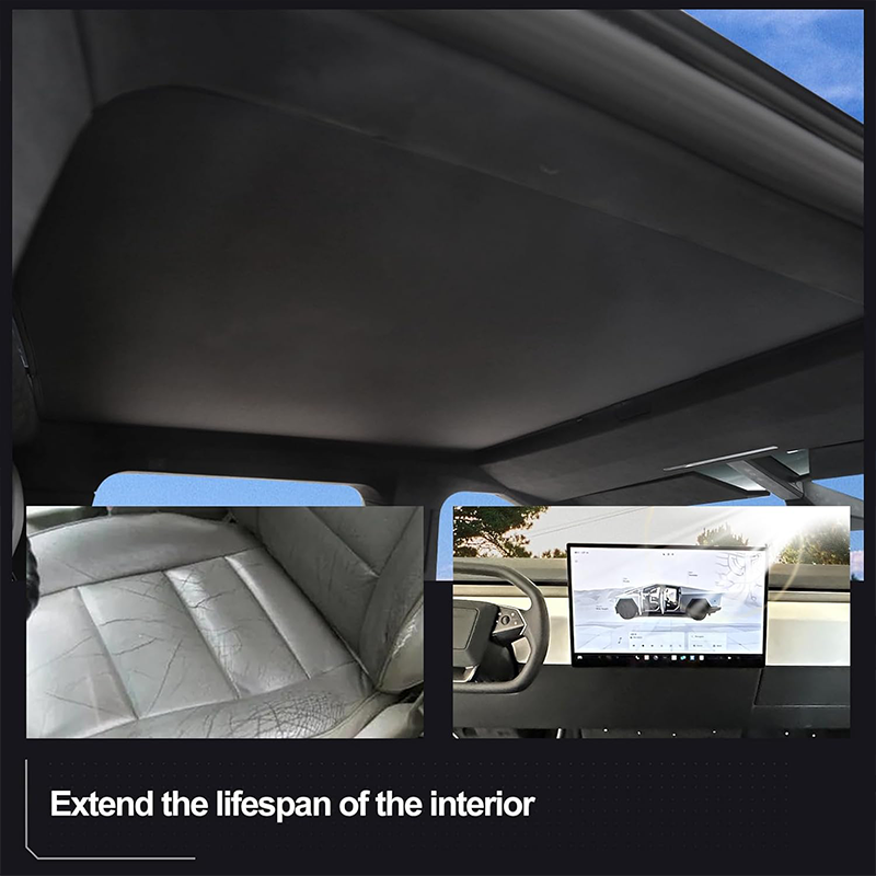 TOPABYTE Glass Roof & Windshield Sunshade Ice Crystal Net for 2024 Cybertruck