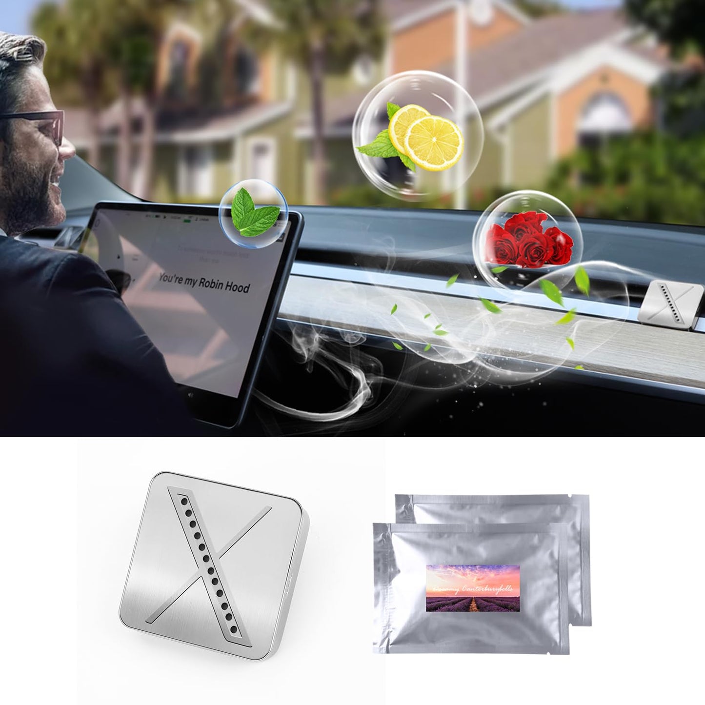 TOPABYTE Vent Car Air Freshener for Model 3 Before 2023 Oct. & Model Y 2020-2024