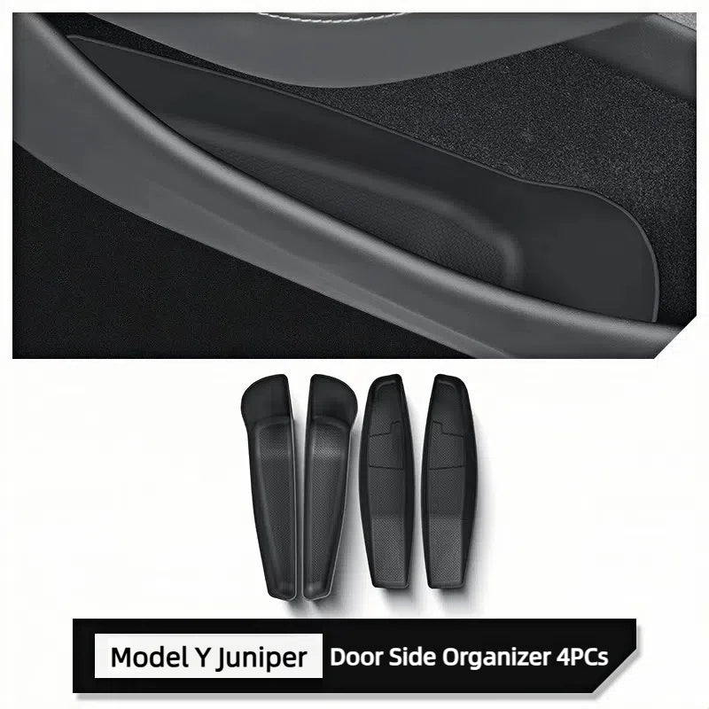 Side Door Storage Organizer Tray for Model 3 Highland Model Y 2020-2025+ Juniper (Black)