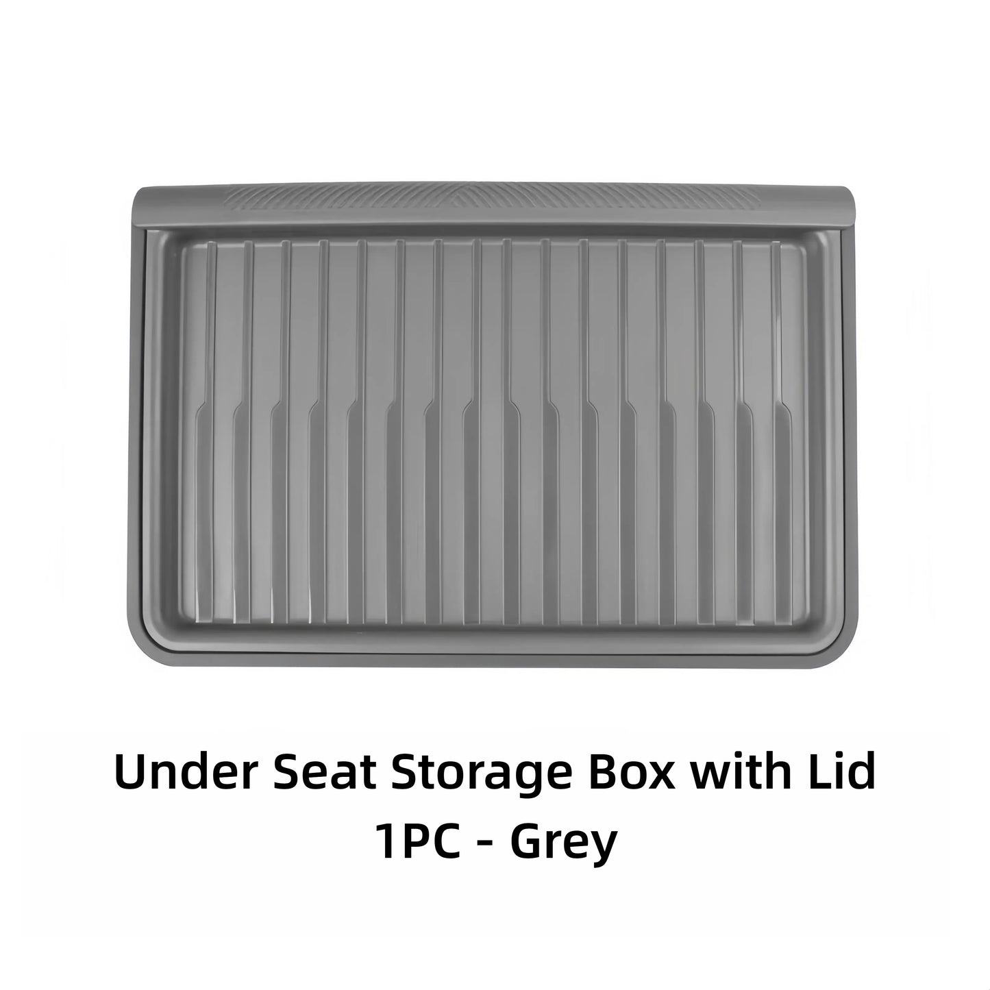 TOPABYTE Under Seat Storage Tray Hidden Organizer With Lid for Model Y 2020-2024 Front Seats (Black White Grey)