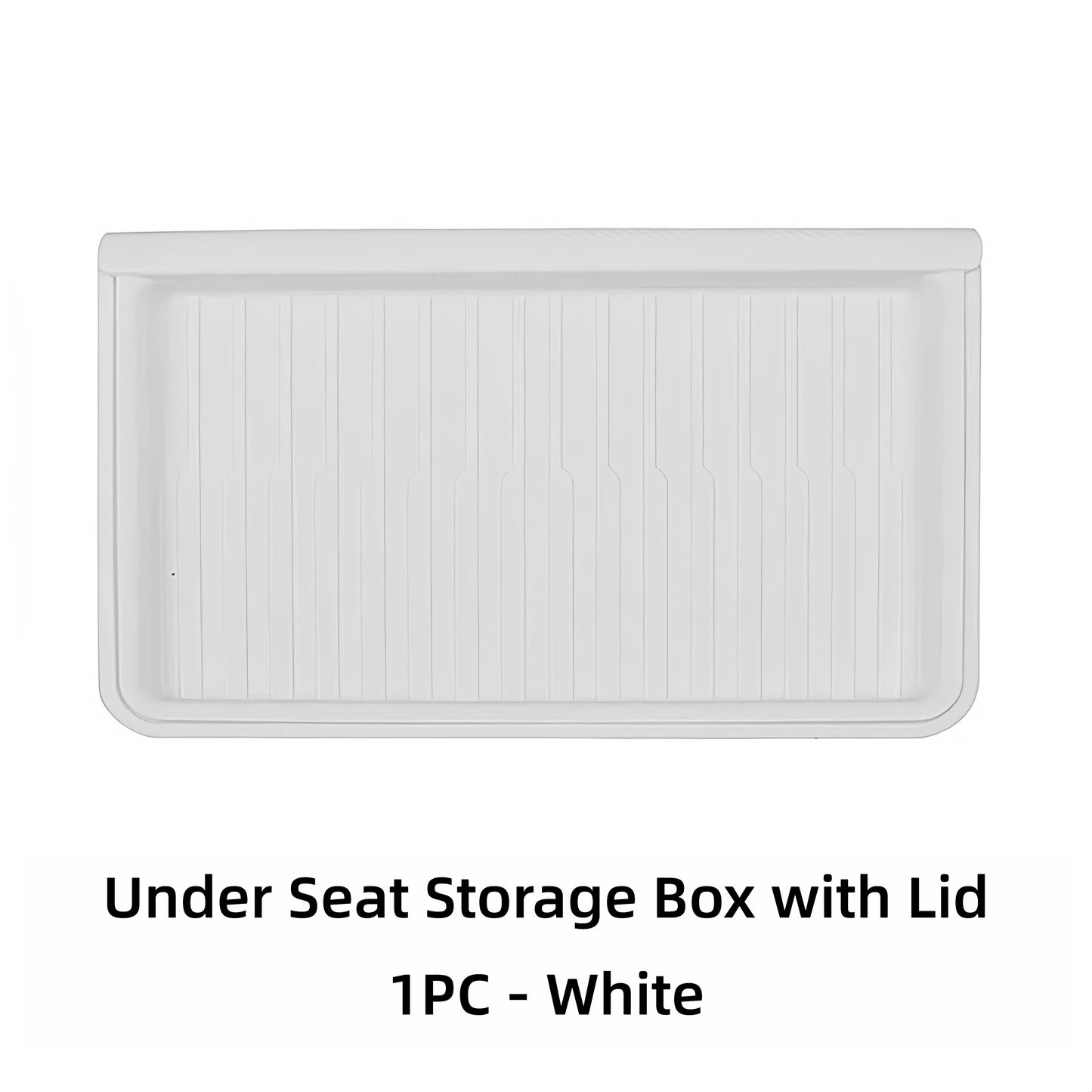 TOPABYTE Under Seat Storage Tray Hidden Organizer With Lid for Model Y 2020-2024 Front Seats (Black White Grey)