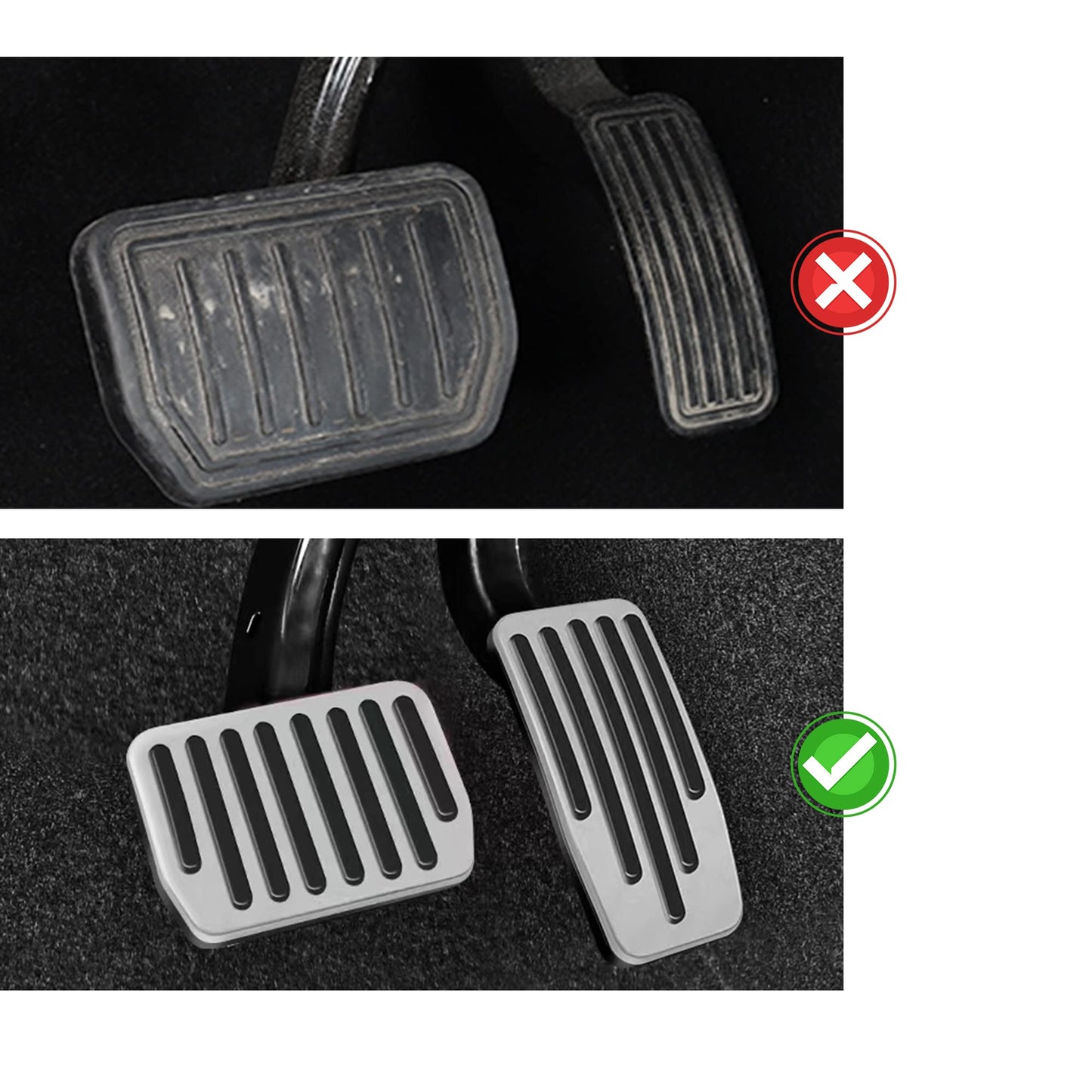 TOPABYTE Foot Pedals Brake Ruel Foot Rest Pads For 2017-2025+ Model 3 Y S X
