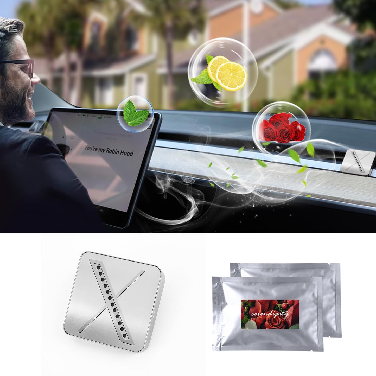 TOPABYTE Vent Car Air Freshener for Model 3 Before 2023 Oct. & Model Y 2020-2024
