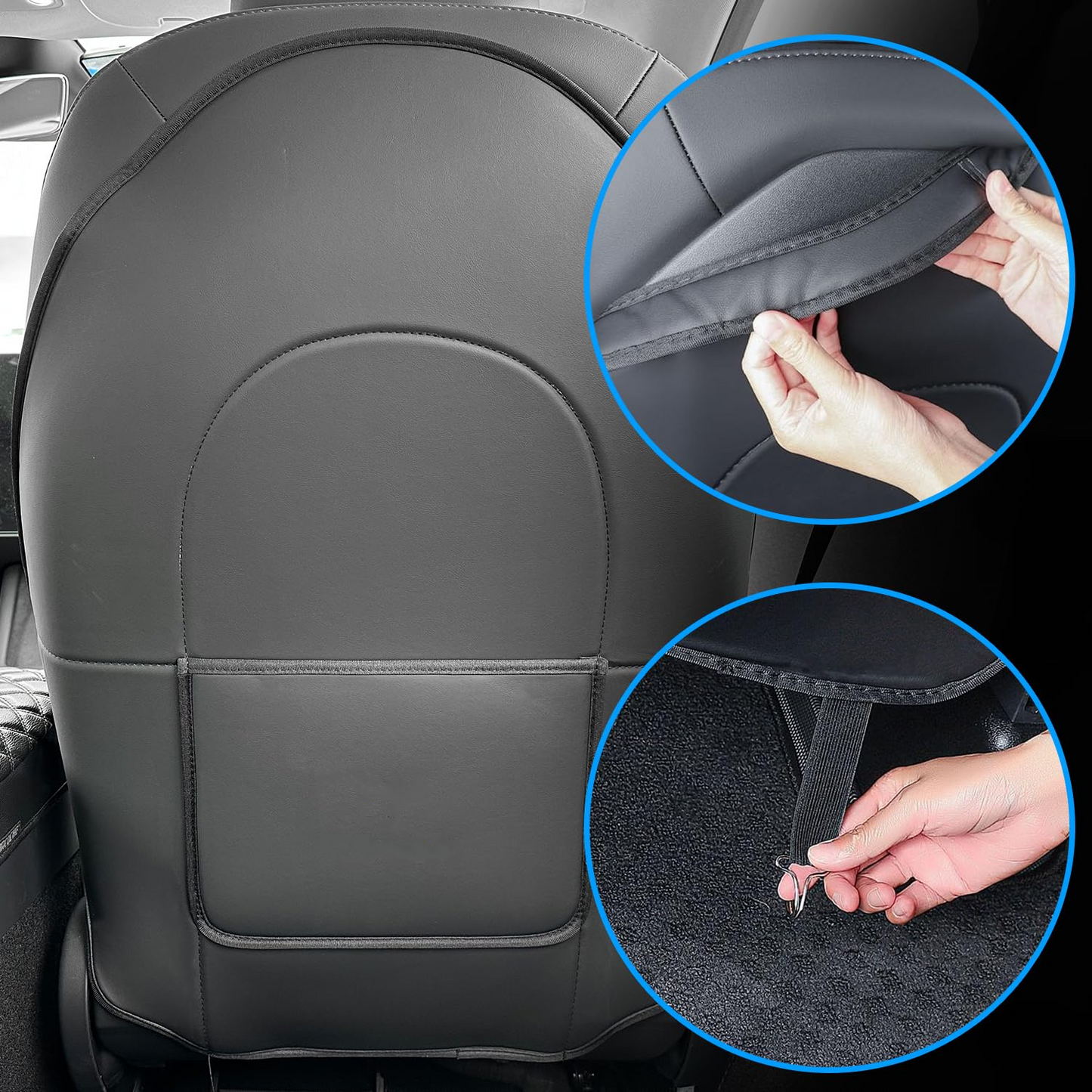 Topabyte Leather Anti-Kick Backrest Protector para Modelo 3 y S x 2018-2025+ Highland/Juniper