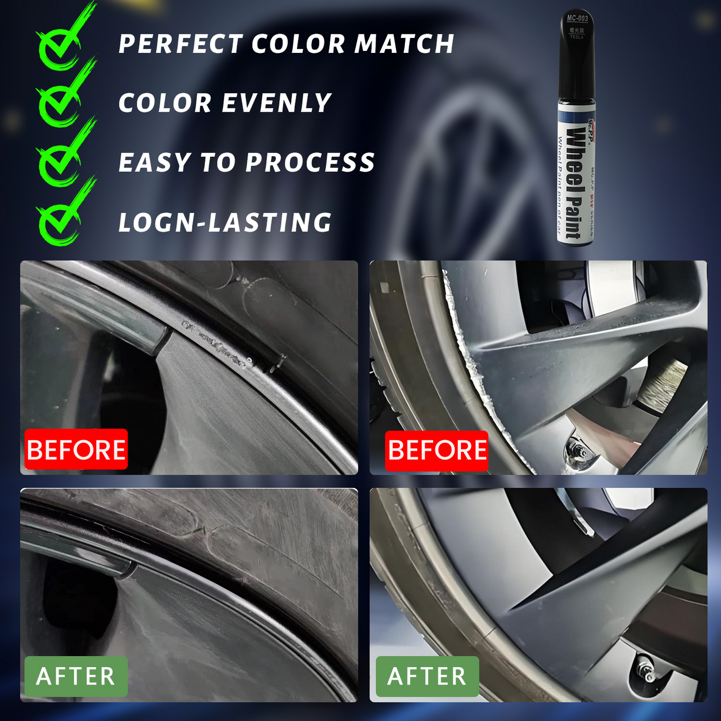 TOPABYTE Rim Touch Up Paint for Model 3/Highland/Y Wheel
