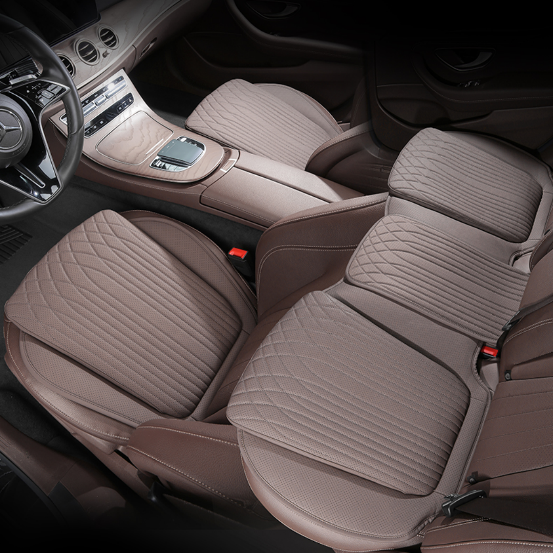 TOPABYTE Universal Nappa Leather Seat Cushion for Car/Office/Home (Black White Red Orange Brown)