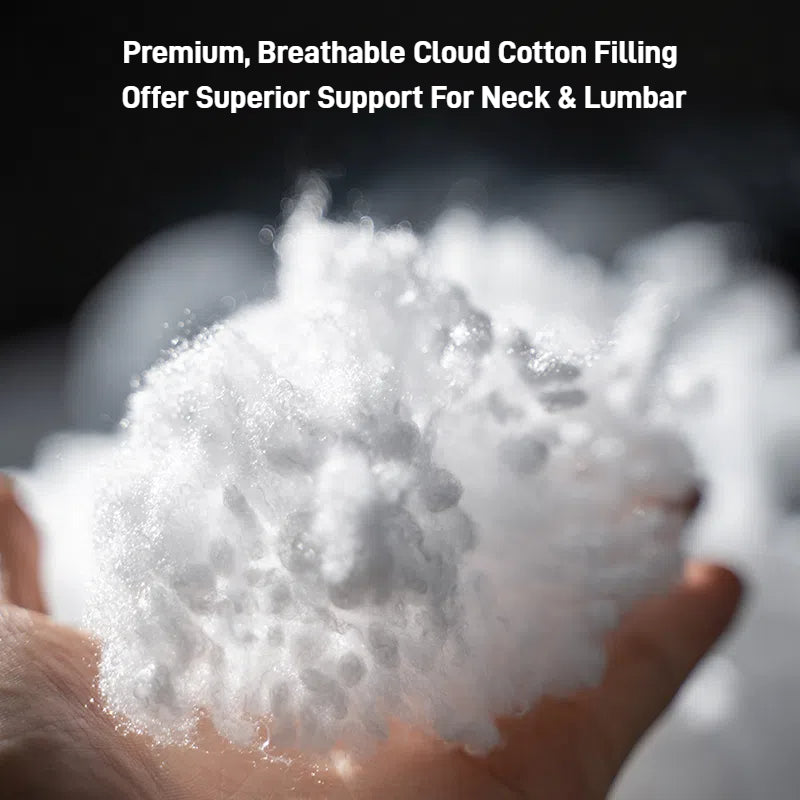 TOPABYTE Ergonomic Headrest Pillow Premium Nappa Leather Breathable Cloud Filling