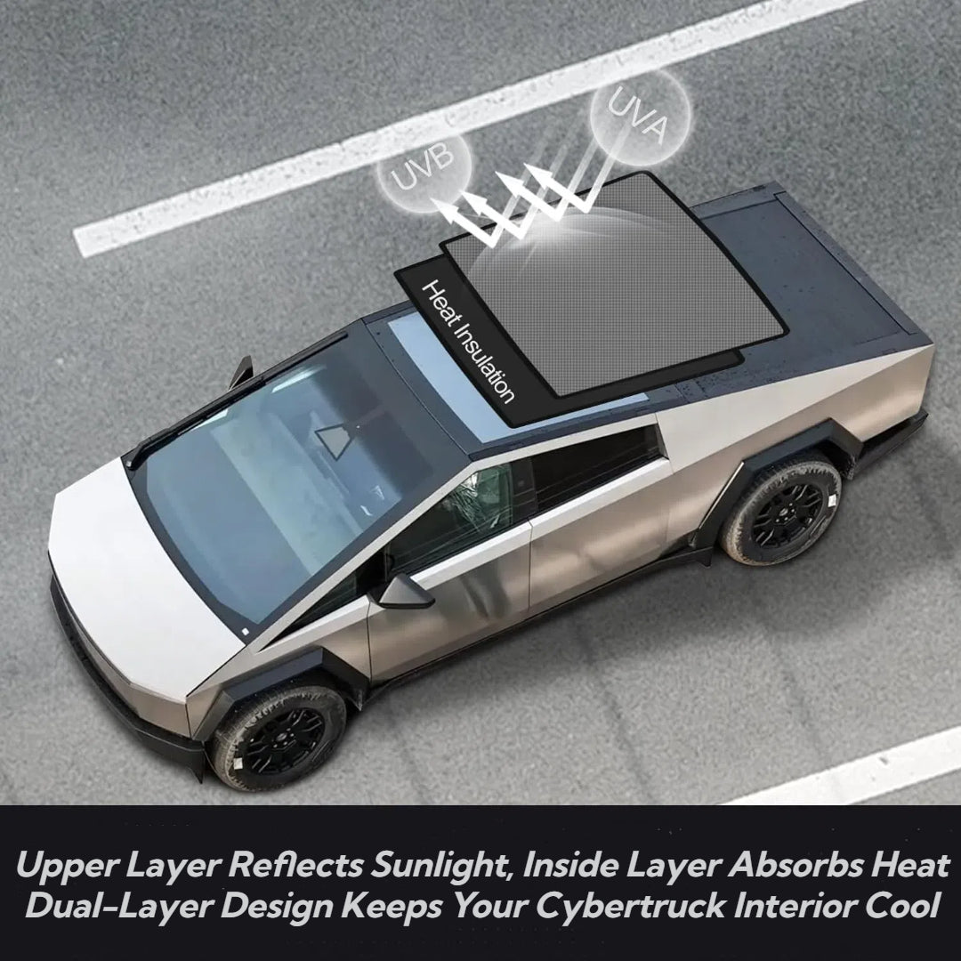 TOPABYTE Glass Roof & Windshield Sunshade Ice Crystal Net for 2024 Cybertruck
