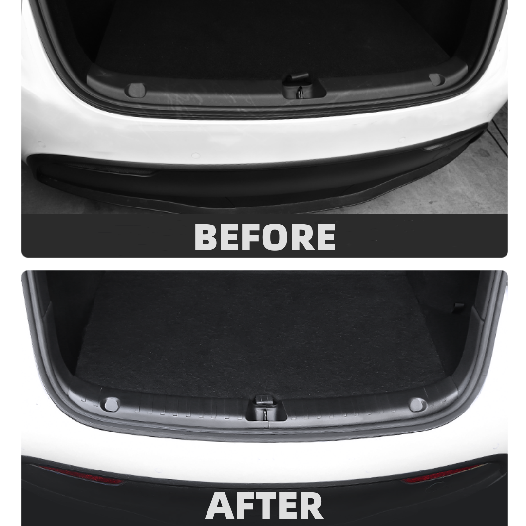 TOPABYTE Rear Trunk Bumper Guard Sill TPE Protector For Model Y 2020-2024 (Segmented, Black)