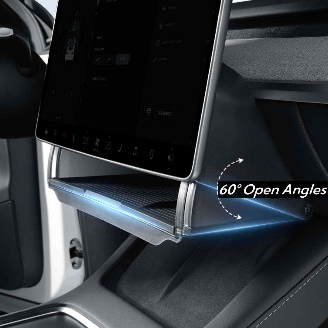 TOPABYTE ABS Matte Black Under Screen Storage Box for Model 3/Highland/Y/Juniper
