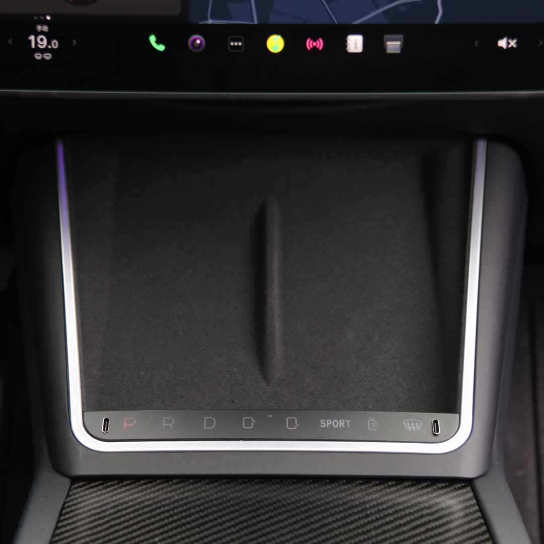 TOPABYTE Center Console Wireless Charger with Ambient Light & Buttons For Model 3 Highland & New Model Y Juniper 2025+