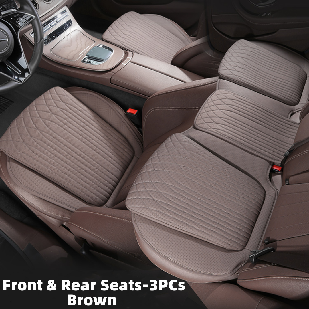 TOPABYTE Universal Nappa Leather Seat Cushion for Car/Office/Home (Black White Red Orange Brown)
