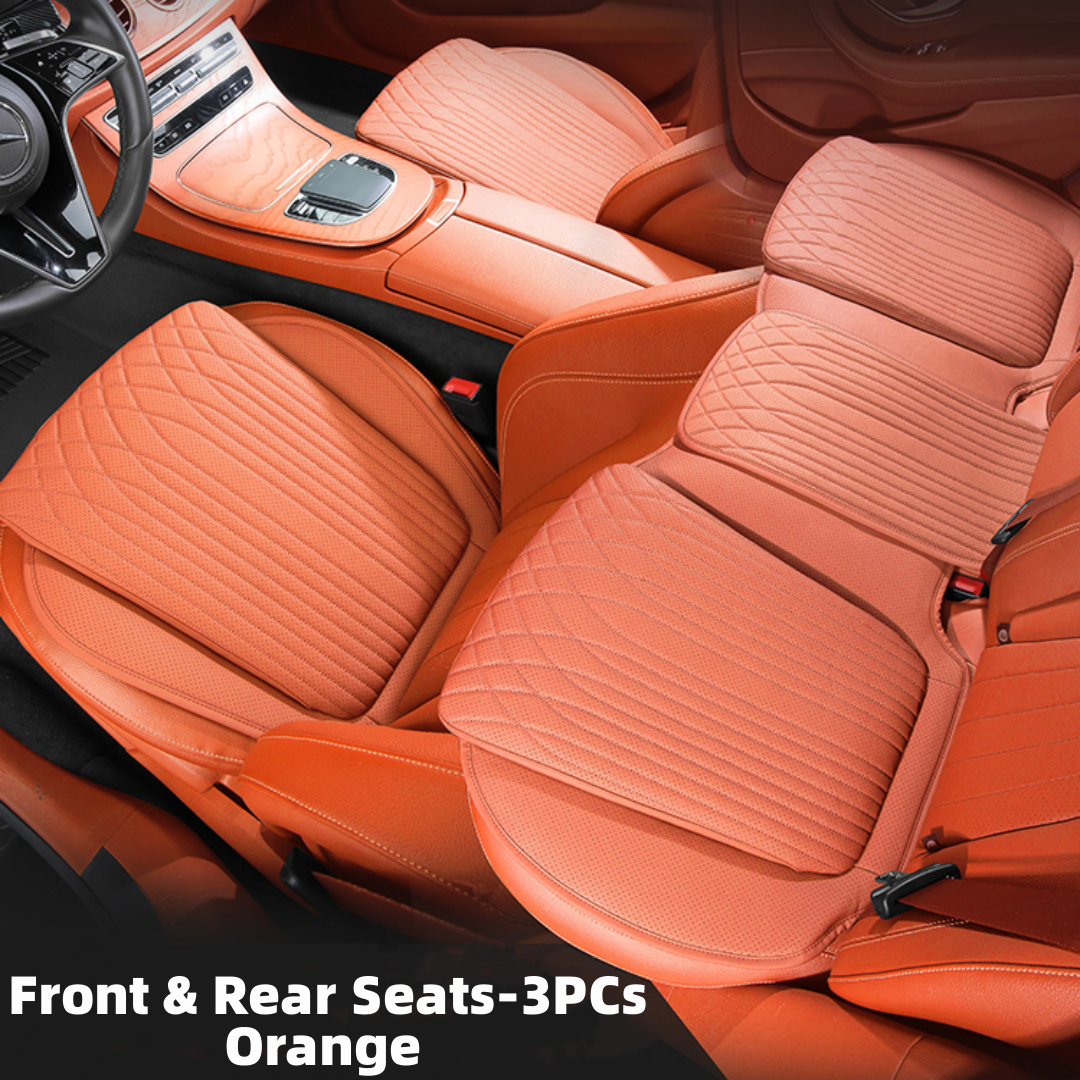 TOPABYTE Universal Nappa Leather Seat Cushion for Car/Office/Home (Black White Red Orange Brown)