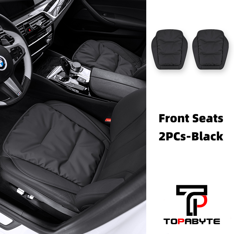 TOPABYTE Universal Down Filling Nappa Leather Seat Cushion for Car/Office/Home (Black Red Orange Brown)