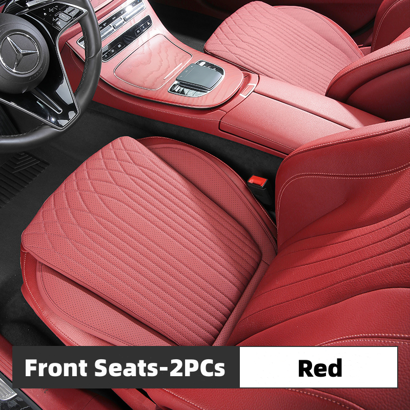 TOPABYTE Universal Nappa Leather Seat Cushion for Car/Office/Home (Black White Red Orange Brown)