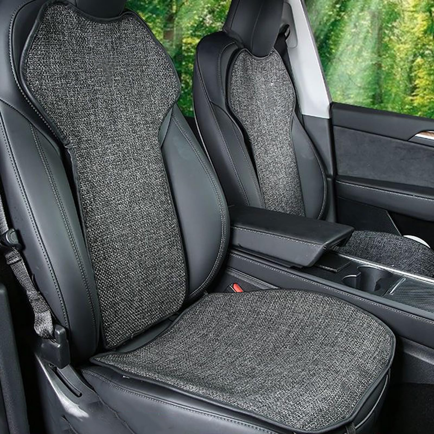 TOPABYTE Car Seat Linen Cushion for Model Y 3 2019-2025 Highland Juniper