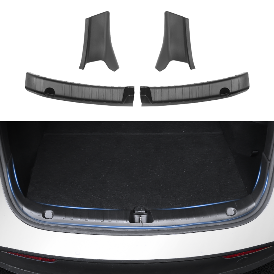 TOPABYTE Rear Trunk Bumper Guard Sill TPE Protector For Model Y 2020-2024 (Segmented, Black)