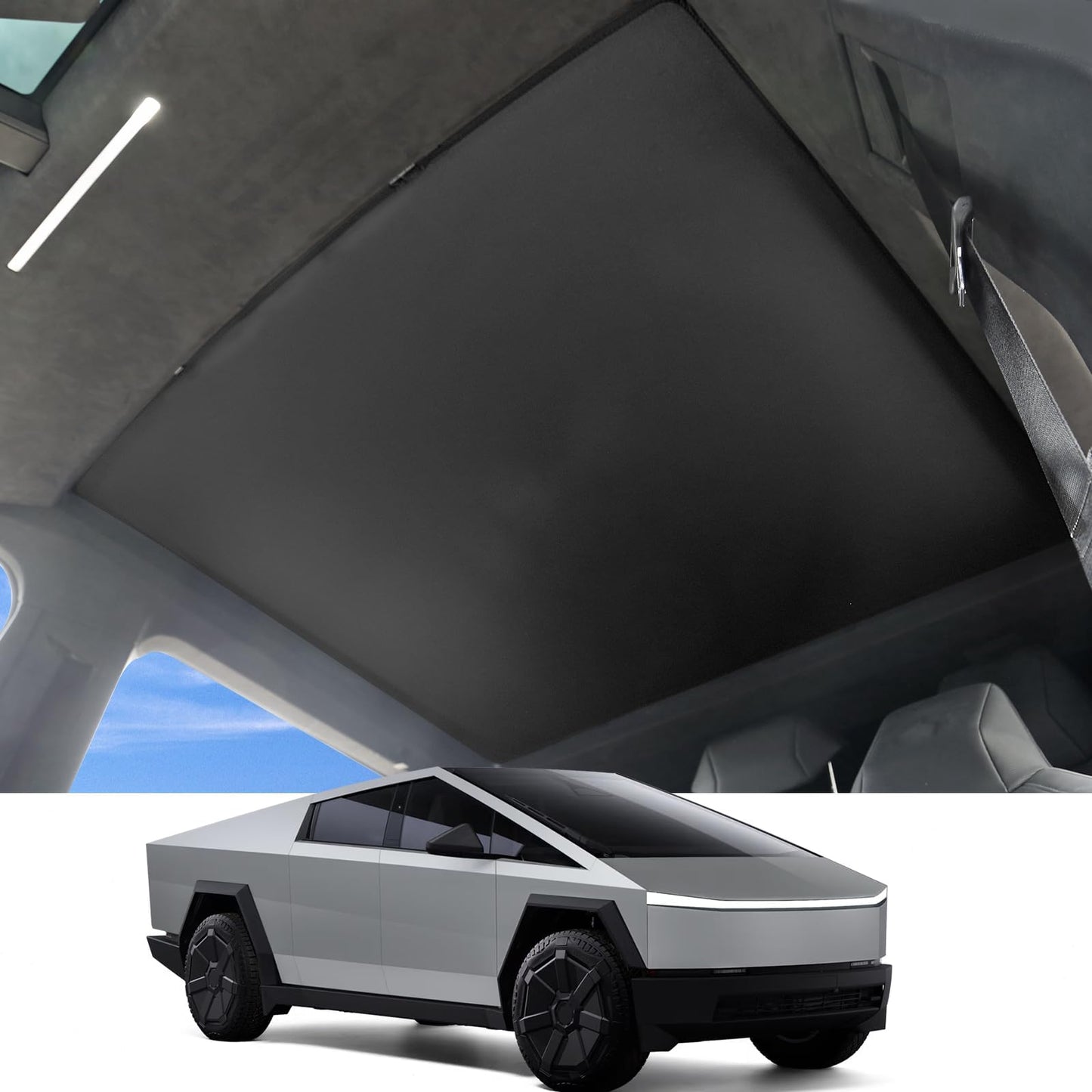TOPABYTE Glass Roof & Windshield Sunshade Ice Crystal Net for 2024 Cybertruck