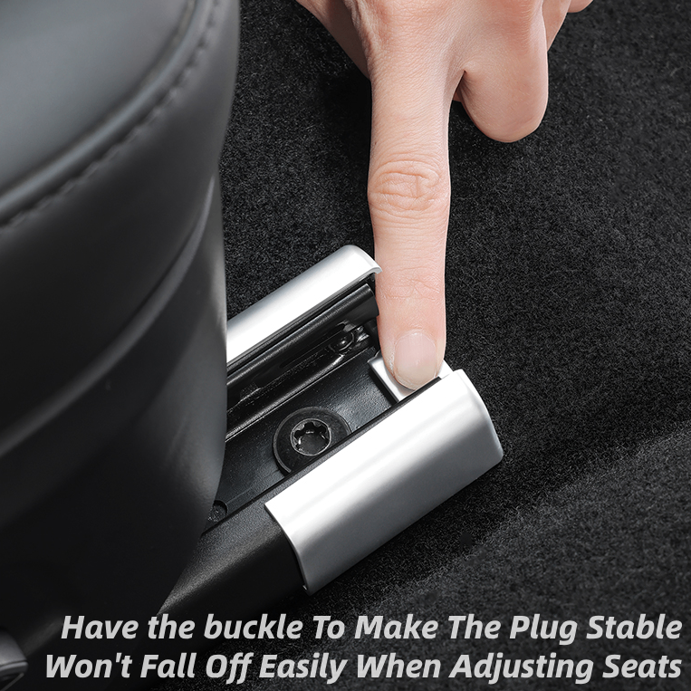 TOPABYTE Rear Seat Slide Rail Anti Kick Plug Buckle ABS For Model 3/Highland