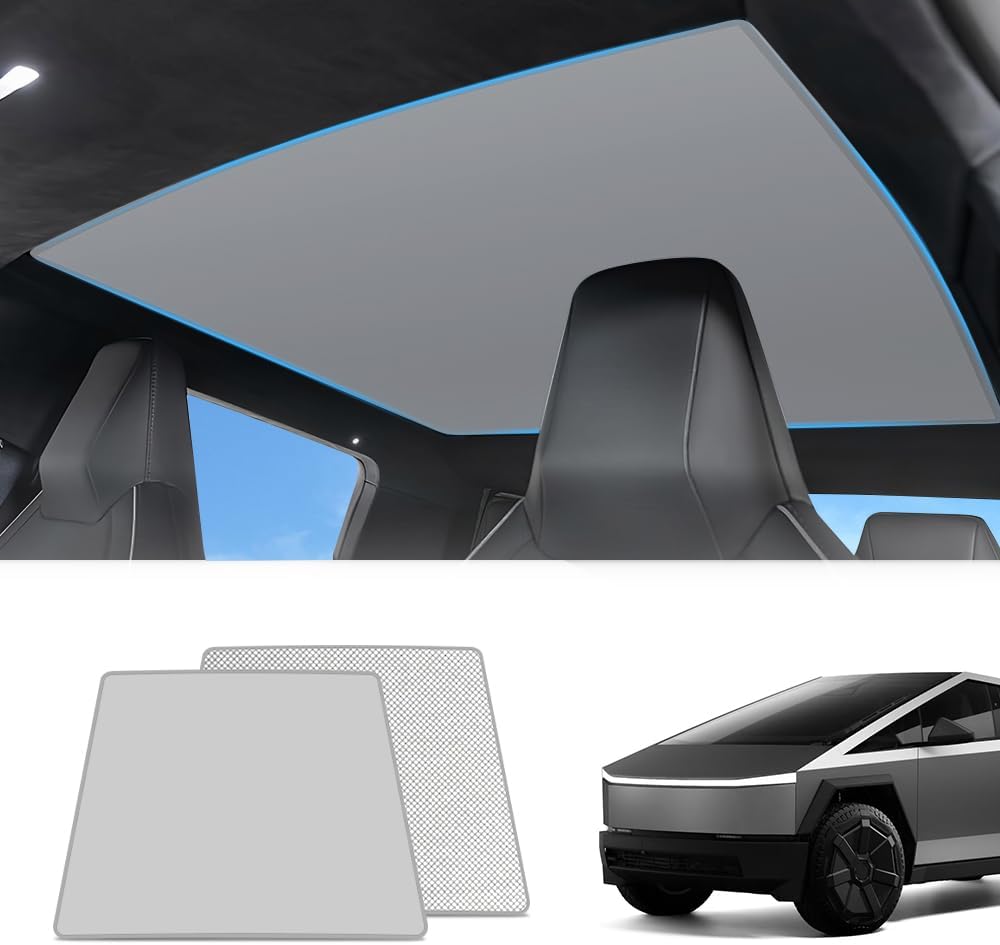 TOPABYTE Glass Roof & Windshield Sunshade Ice Crystal Net for 2024 Cybertruck