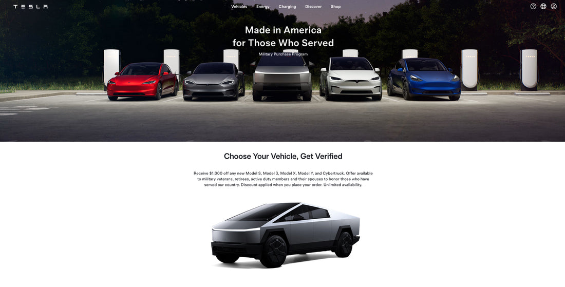 $1,000 Discount for U.S. Military Veterans on Tesla Cybertruck Purchases