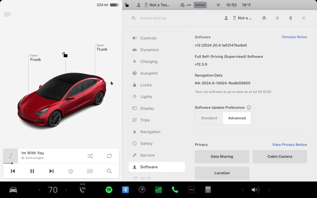 Tesla's Software Update Preferences: Choosing Between Standard and Advanced