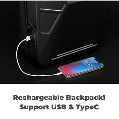 TOPABYTE Cyberbackpack - Mochila rígida antirrobo para portátil con candado TSA