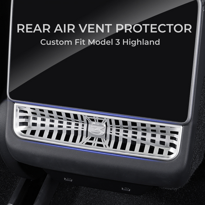 TOPABYTE Rear Air Vent Screen Edge Protector For Model 3 Highland Plaid Style (ABS)