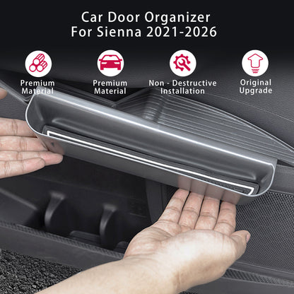 Car Door Organizer Tray for Sienna 2021 2022 2023 2024 2025(2PCS),Hanging Storage Box Pocket for Sienna Accessories