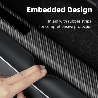 TOPABYTE Carbon Fiber Door Sill Protectors for Model 3/Y