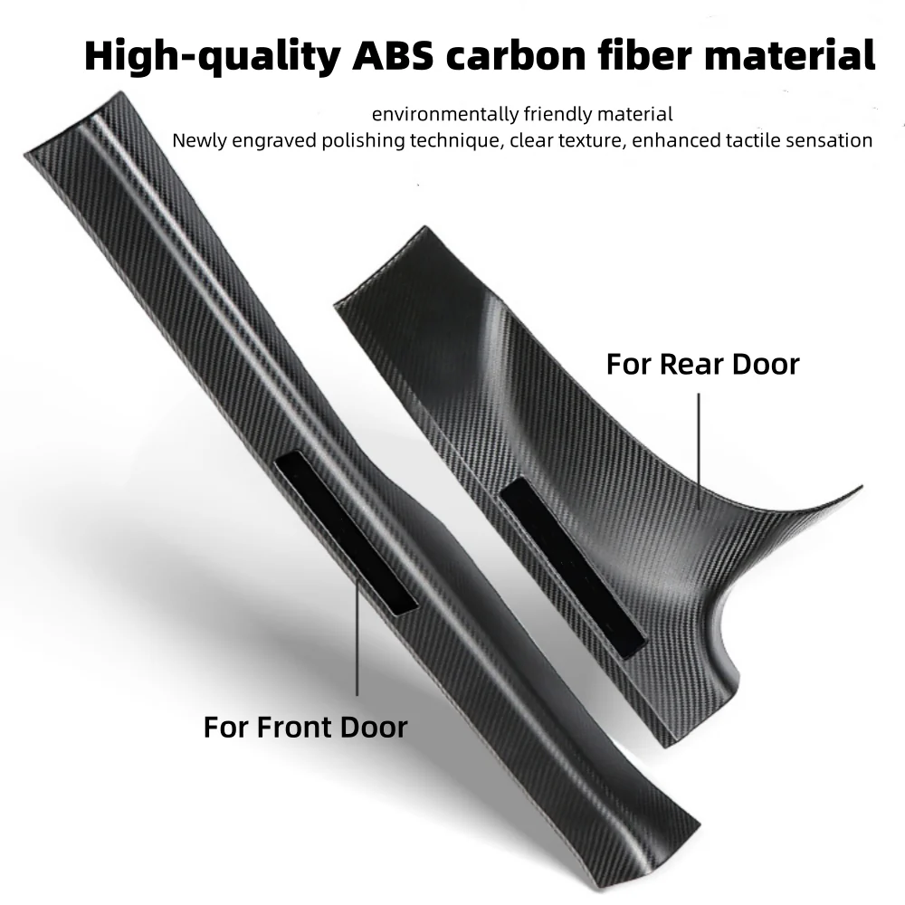 TOPABYTE Carbon Fiber Door Sill Protectors for Model 3/Y