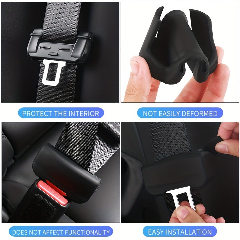 TOPABYTE Seat Belt Buckle Protective Cover 4PCs For Model 3/Highland/Y (Silicone & ABS)