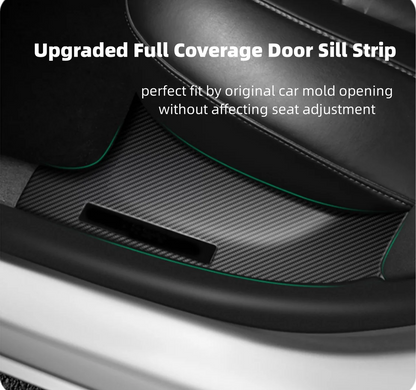 TOPABYTE Carbon Fiber Door Sill Protectors for Model 3/Y