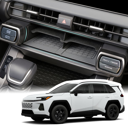 For Toyota RAV4 2026 Wireless Charging Protective Mat & Center Console Storage Protective Mat, Interior Accessories Silicone Anti-Slip Console Cover Pad for RAV4 2026 Accessories -2PC