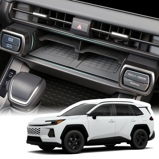 For Toyota RAV4 2026 Wireless Charging Protective Mat & Center Console Storage Protective Mat, Interior Accessories Silicone Anti-Slip Console Cover Pad for RAV4 2026 Accessories -2PC