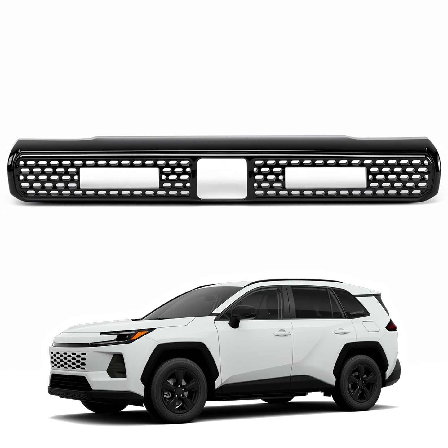 For Toyota RAV4 2026 Accessories Interior Center Console Air Conditioner Switch Button Cover Trim Central Central Air Conditioning Cover Decoration - Glossy Black