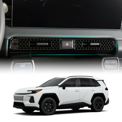 For Toyota RAV4 2026 Accessories Interior Center Console Air Conditioner Switch Button Cover Trim Central Central Air Conditioning Cover Decoration - Glossy Black
