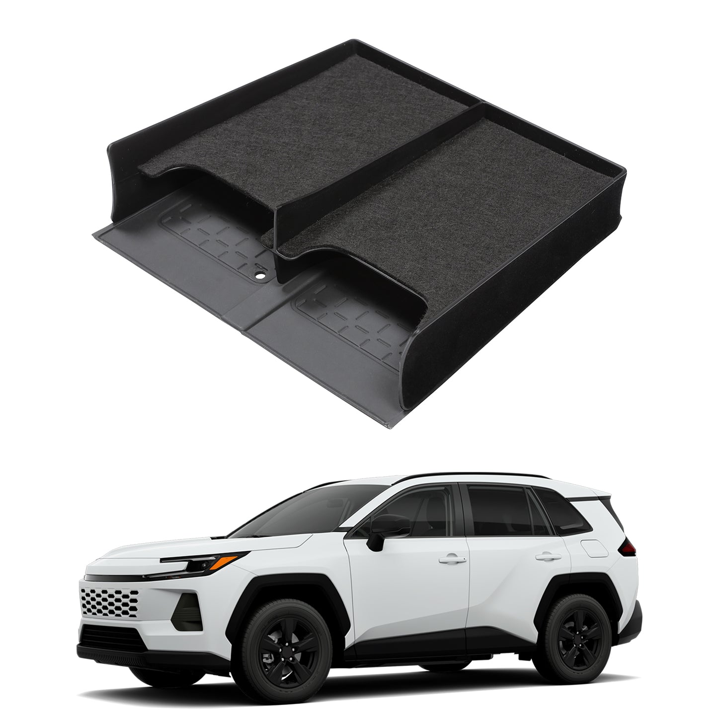 For Toyota RAV4 2026 Wireless Charging Protective Mat & Center Console Storage Protective Mat, Interior Accessories Silicone Anti-Slip Console Cover Pad for RAV4 2026 Accessories -2PC