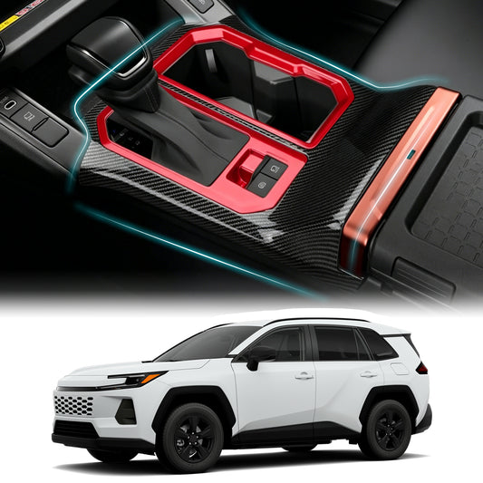 For Toyota RAV4 2026 Car Interior Accessories, Central Console Gear Shift Decoration, ABS Plastic Frame Decorative Overlay, Interior Styling for RAV4 2026 XLE、LE、GR Sport、Wooland