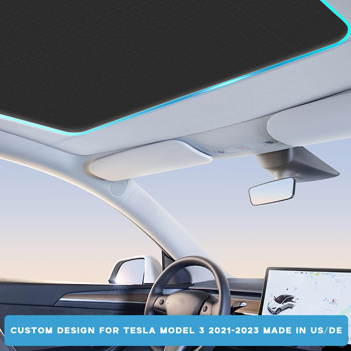 Topabyte Roof Sunshade Ice Crystal Net pour le modèle Y 2020-2025 Juniper & Model 3 2018-2025 Highland