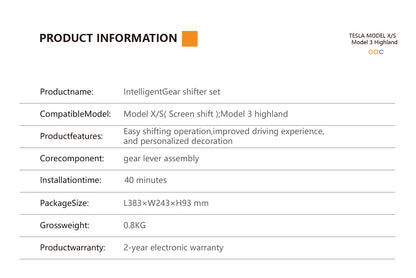 TOPABYTE Intelligent Gear Shifter for Model 3 Highland & Model S/X 2022+